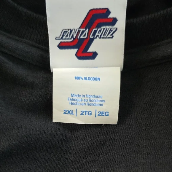 Santa Cruz Skateboards Black Tee with Red Logo - Picture 2 of 3